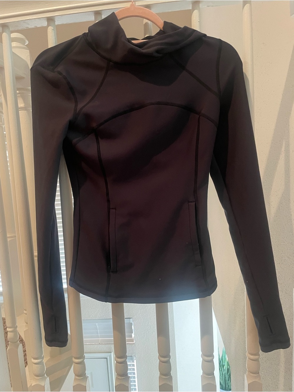 Glowmode Women's Black Funnel Neck Performance Hoodie, XS